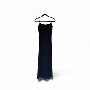 Vintage navy sparkle cowl neck maxi dress